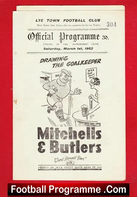 Lye Town v Boldmere St Michaels 1952