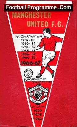 Manchester United Football Pennant 1968 – European Cup Winners
