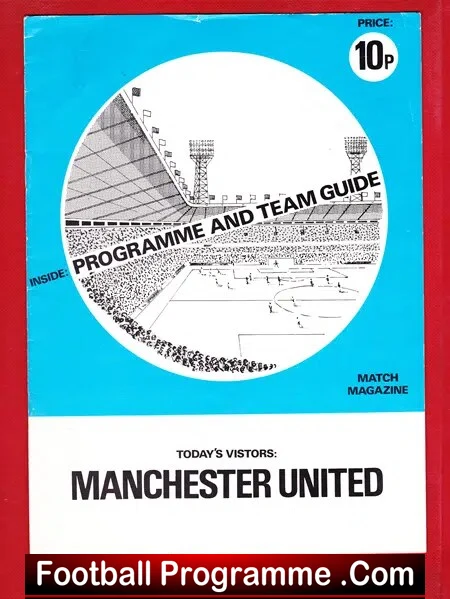 Manchester United Pirate Football Programme 1974 1975 Blue