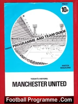 Manchester United Pirate Football Programme 1974 1975 Blue