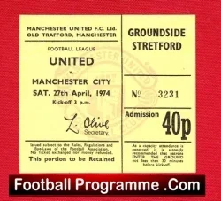 Manchester United v Manchester City 1974 Denis Law Back Heel