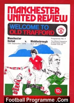 Manchester United v Middlesbrough 1976