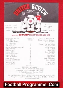 Manchester United v Sheffield Wednesday 1988 – Youth Cup Robins