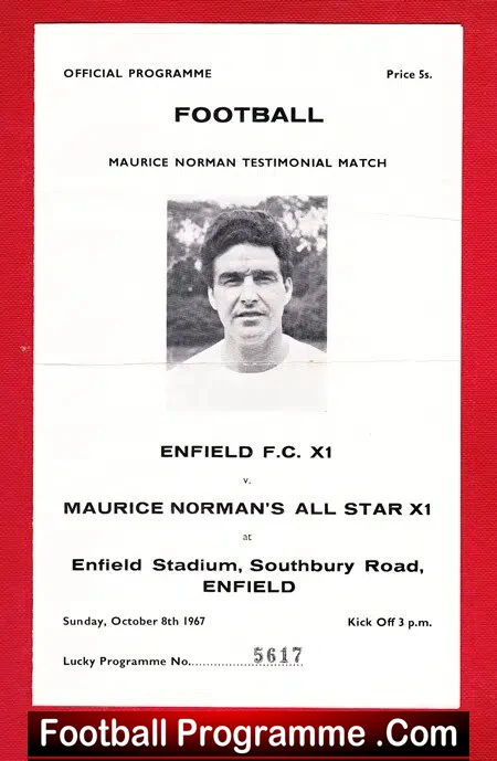 Maurice Norman Testimonial Benefit Match Enfield 1967