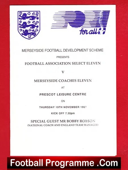 Merseyside Coaches Eleven v FA Select XI 1987 – Bobby Robson Brian Kidd