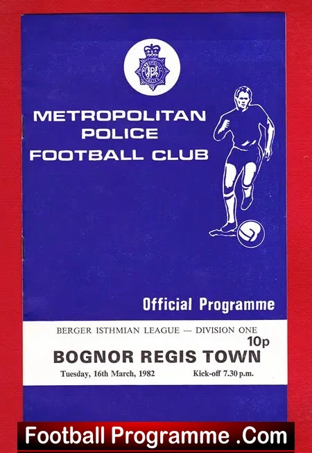 Metropolitan Police v Bognor Regis Town 1982 – New Scotland Yard