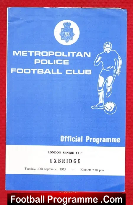 Metropolitan Police v Uxbridge 1975 – London Senior Cup Met
