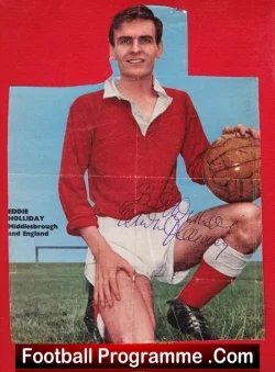 Middlesbrough Eddie Holliday Signed Autograph Picture 1960s