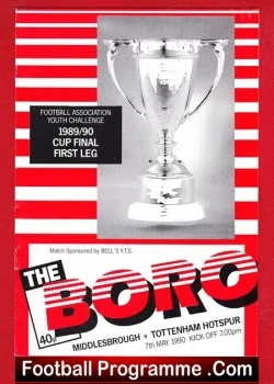 Middlesbrough v Tottenham 1990 – Youth Cup Final 1st Leg
