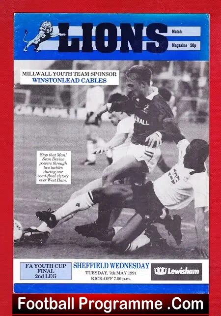 Millwall v Sheffield Wednesday 1991 – Youth Cup Final 2nd Leg