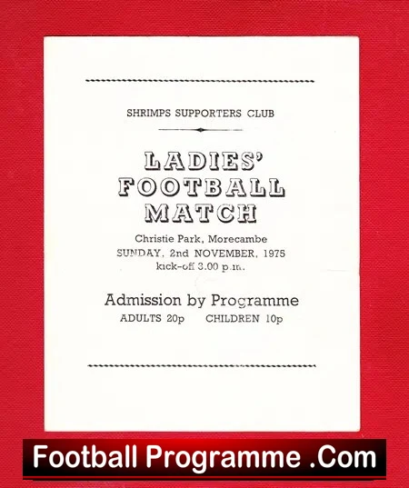 Morecambe Shrimpettes Ladies v Moor Hospital Social Club 1975 – Womens
