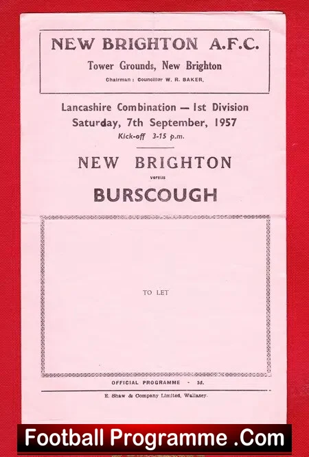 New Brighton v Burscough 1957 – Lancashire Combination