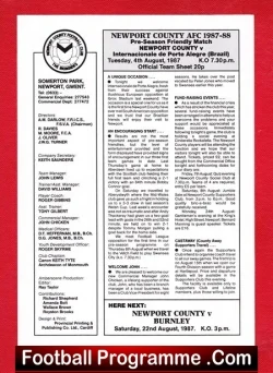 Newport County v Internacional Porto Alegre 1987 – Pre Season
