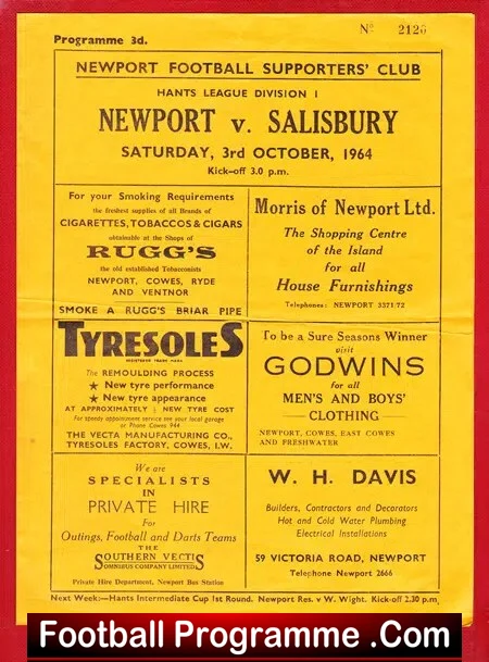 Newport County v Salisbury 1964