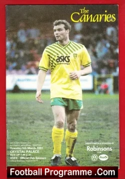 Norwich City v Crystal Palace 1991 – ZDS Southern Cup Final