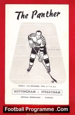 Nottingham Ice Hockey v Streatham 1959