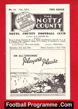 Notts County v Port Vale 1946