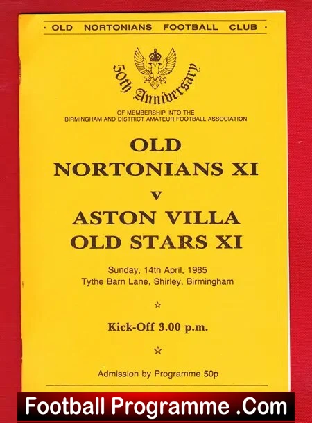 Old Nortonians v Aston Villa Old Stars X1 1985