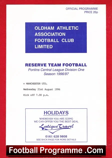 Oldham Athletic v Manchester United 1996 – Reserves Game
