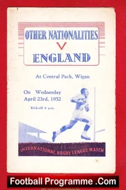 Other Nationalities v England 1952 – Central Park Wigan
