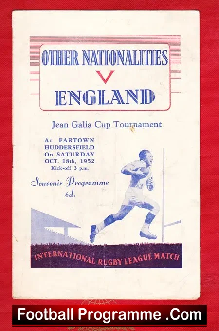 Other Nationalities v England 1952 – Fartown Huddersfield