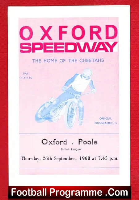 Oxford Speedway v Poole 1968