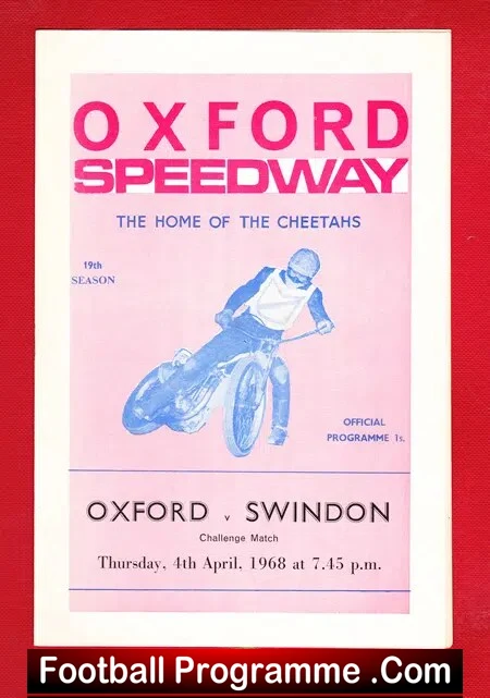 Oxford Speedway v Swindon 1968