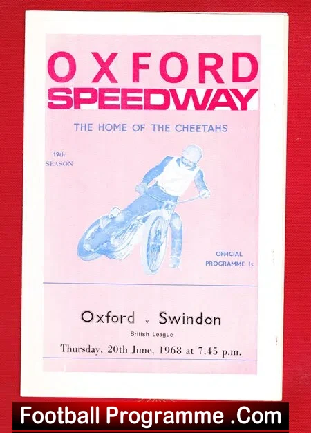 Oxford Speedway v Swindon 1968
