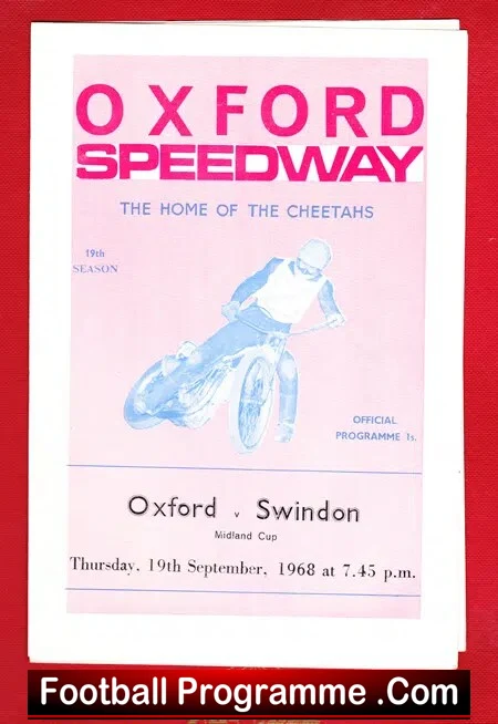 Oxford Speedway v Swindon 1968