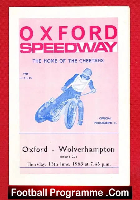 Oxford Speedway v Wolverhampton 1968