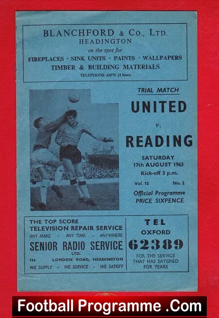 Oxford United v Reading 1963