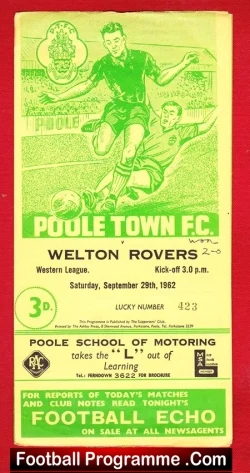 Poole Town v Welton Rovers 1962 - football programme