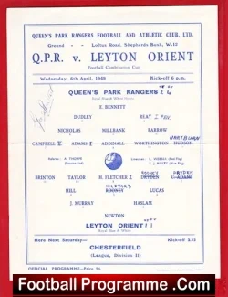 Queens Park Rangers v Leyton Orient 1949 – Combination Cup