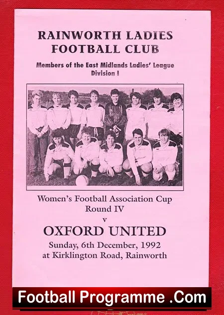 Rainworth Ladies v Oxford United 1992 – Womens Football