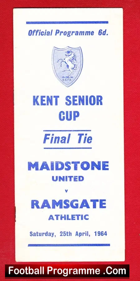 Ramsgate Athletic v Maidstone United 1964 Kent Senior Cup Final