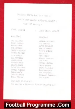 Rhyl Ladies v Leek Town 1994 – Womens Football