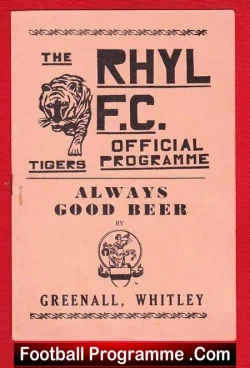 Rhyl v Prestatyn 1967 - Alves Cup - football programme