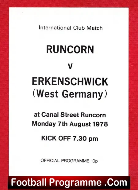 Runcorn v Erkenachwick 1978 – West Germany Team