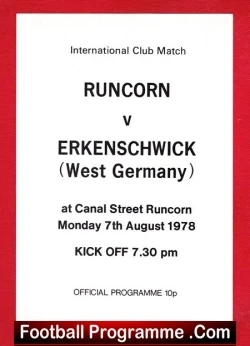 Runcorn v Erkenachwick 1978 – West Germany Team