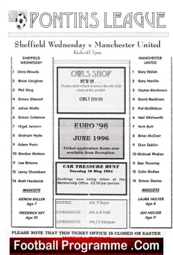Sheffield Wednesday v Manchester United 1996 – Reserves Game