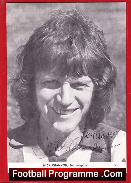 Southampton Mick Channon Signed Autographed Picture 1970s