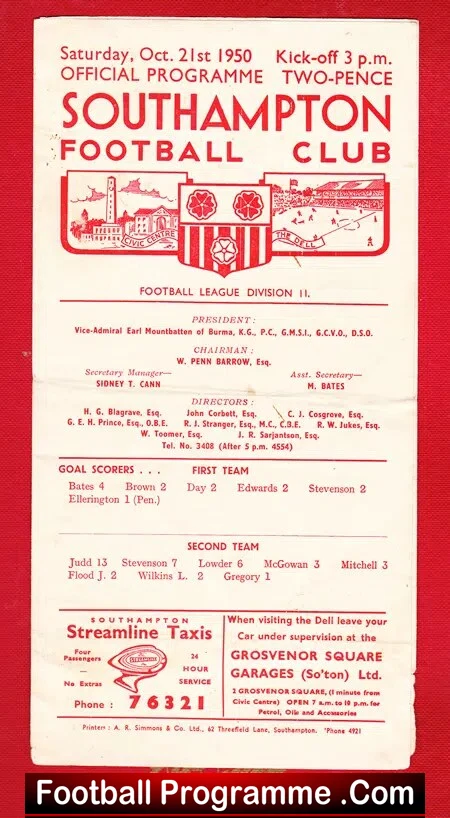 Southampton v Notts County 1950