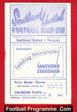 Southend United v Torquay United 1952