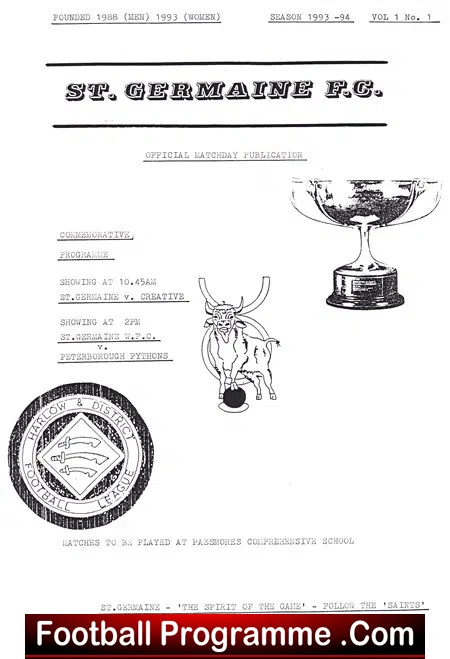 St Germaine Ladies v Peterborough Pythons + Creative 1993 Womens Football