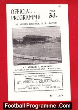 St Mirren v Aberdeen 1960 – Printers Error !