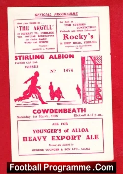Stirling Albion v Cowdenbeath 1958 - football programme