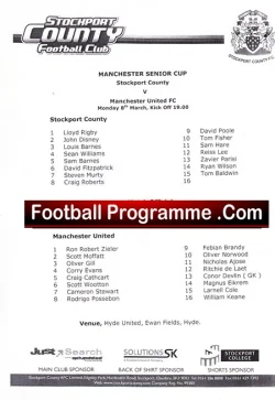 Stockport County v Manchester United 2012 – Reserves Game