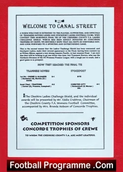 Stockport Ladies v Tranmere Rovers 1996 - Womens Football - football programme