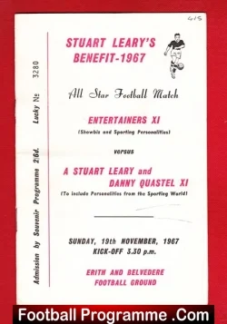 Stuart Leary Testimonial Benefit Match Erith Belvedere 1967