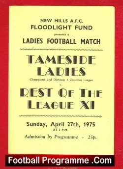 Tameside Ladies v Rest Of The League 1975 – New Mills AFC Womens Football